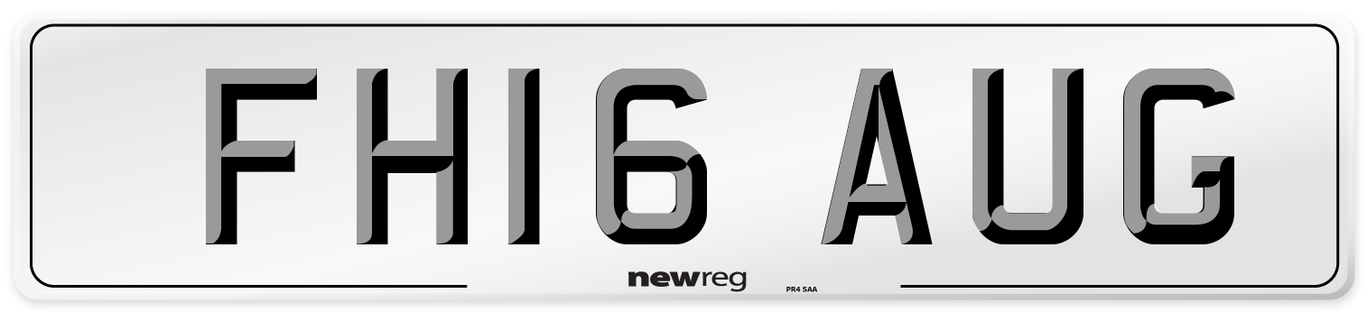 FH16 AUG Number Plate from New Reg